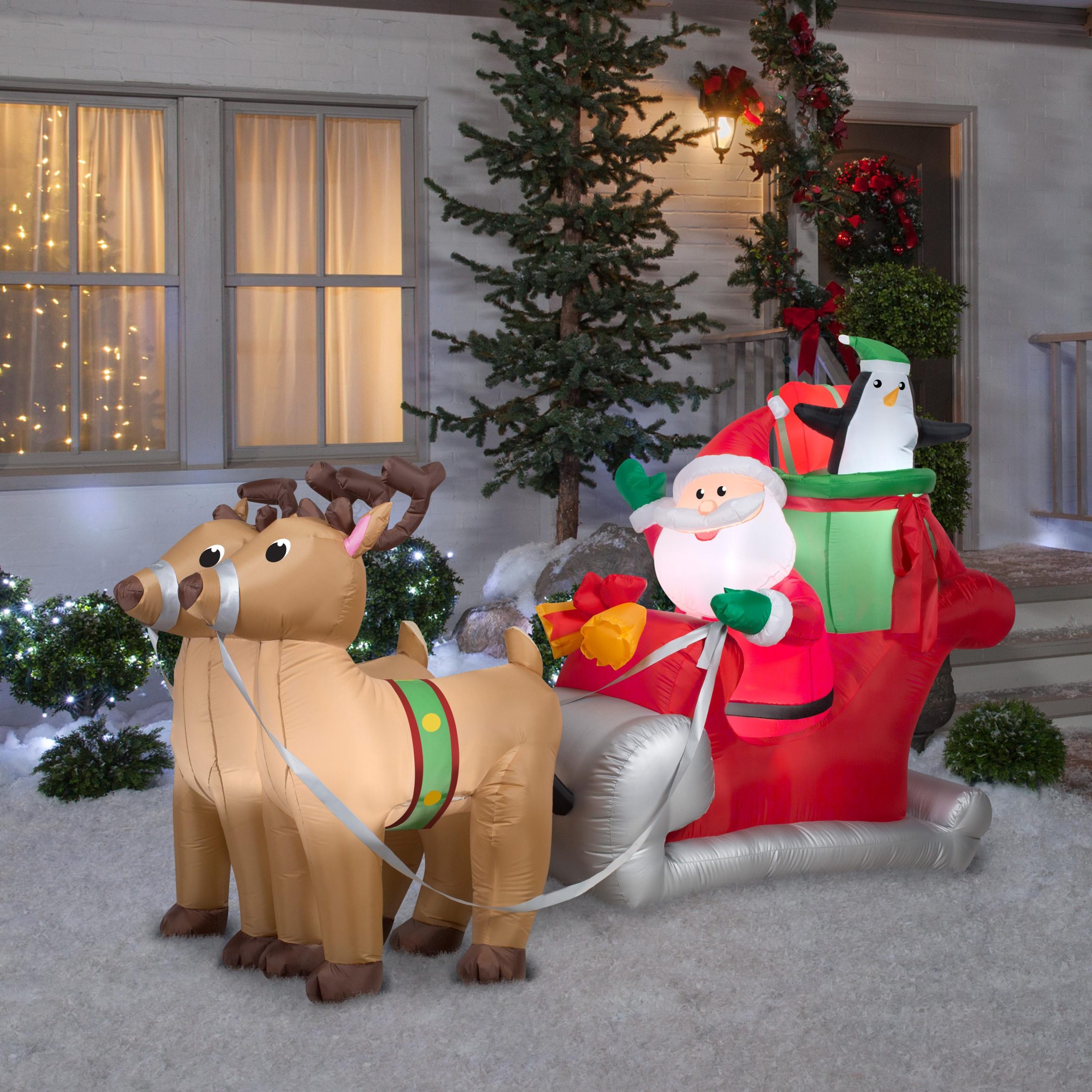 airblown inflatables santa with sleigh and reindeer scene – Online ...